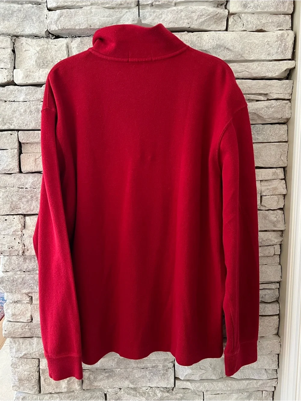 Polo by Ralph Lauren Men’s Red Quarter Zip Pullover Sweater Size Large